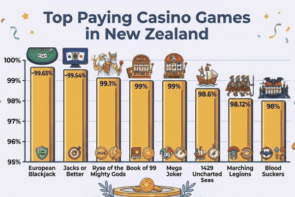 Casino games with the highest payout rates in NZ